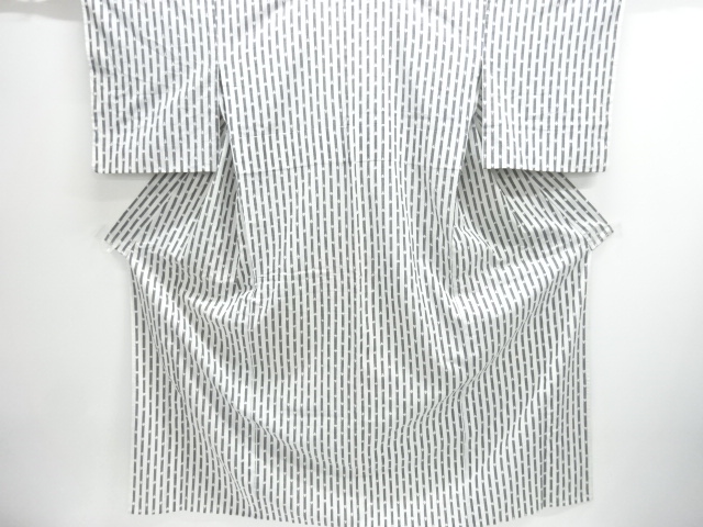 JAPANESE KIMONO / ANTIQUE HITOE KIMONO / COTTON / WOVEN STRIPE